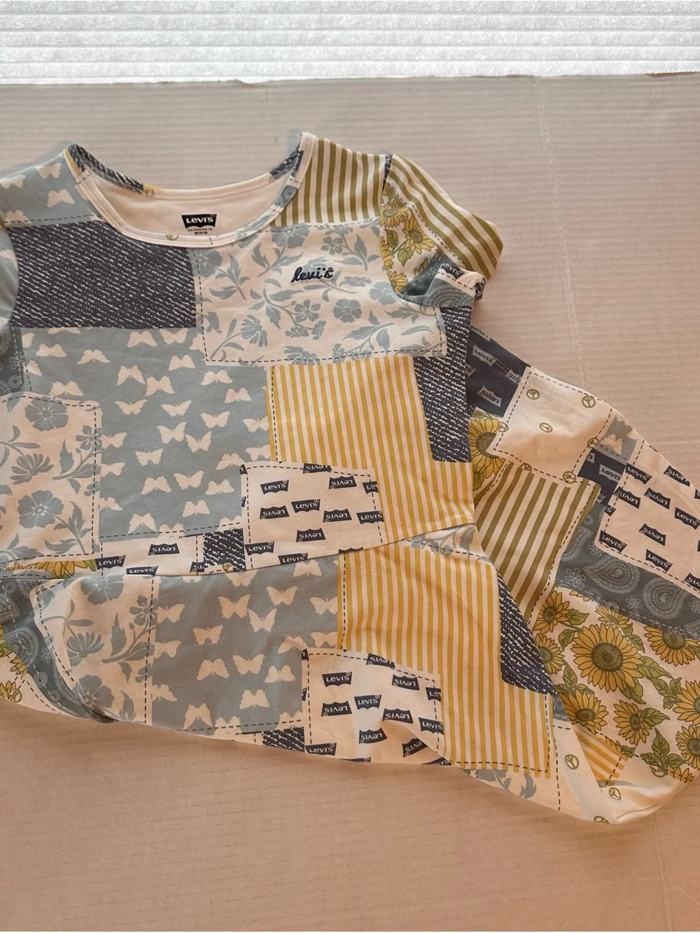 Levi's Girls' Patchwork Dress - Yellow, Blue & Cream
